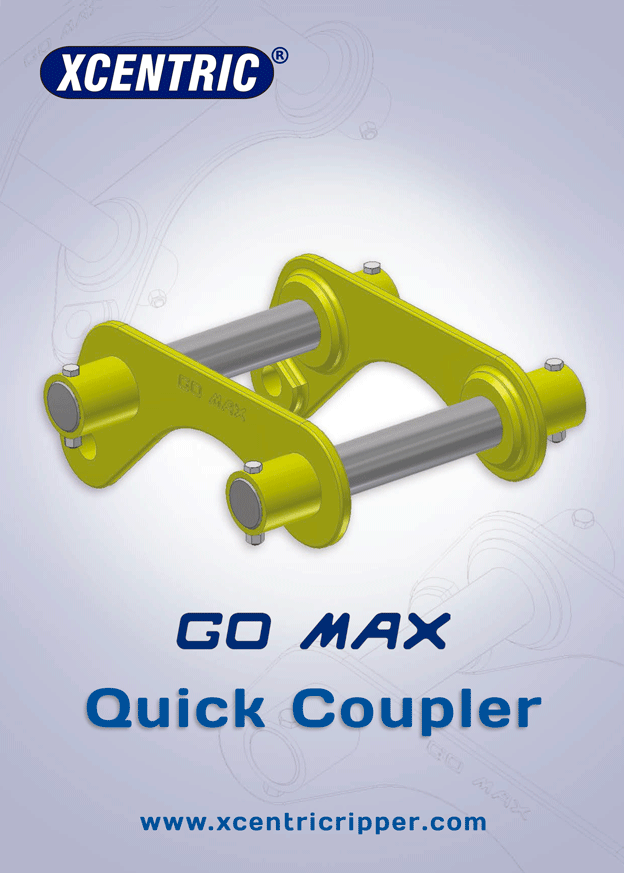 Cover of the GO MAX quick coupler brochure in English, that works as a button to open the brochure in PDF