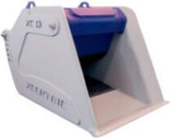 Silhouette of an Xcentric Crusher bucket XC13, that works as a button to open the technical specifications of this item in PDF