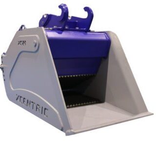 Silhouette of an Xcentric Crusher bucket XC29, that works as a button to open the technical specifications of this item in PDF