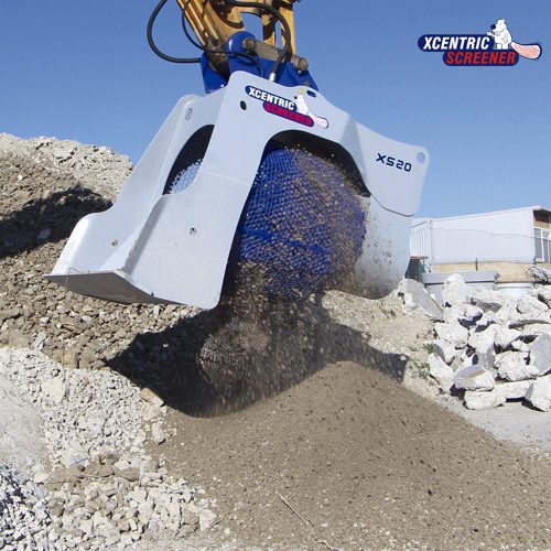 Xcentric Screener XS20 recycling material. The photo works as a button to open the information of this screening bucket